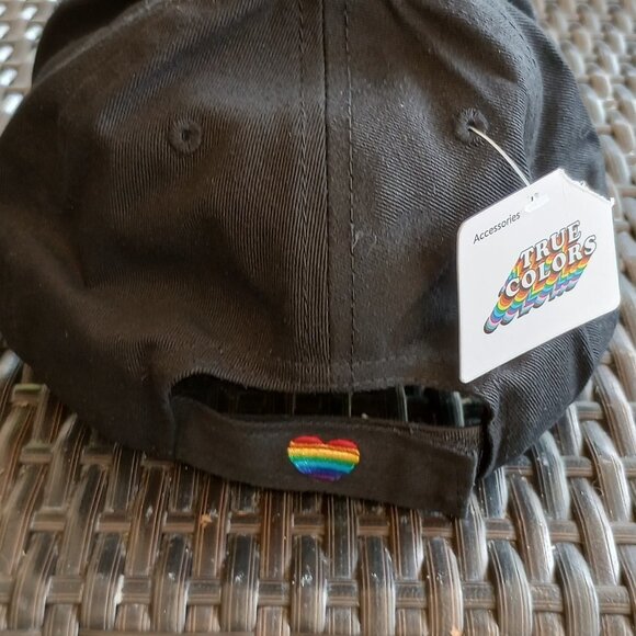 PRIDE HAT BLACK BASEBALL HAT RAINBOW HAT GAY PRIDE HAT NEW VELCRO ADJUST CLOSE - Picture 6 of 11